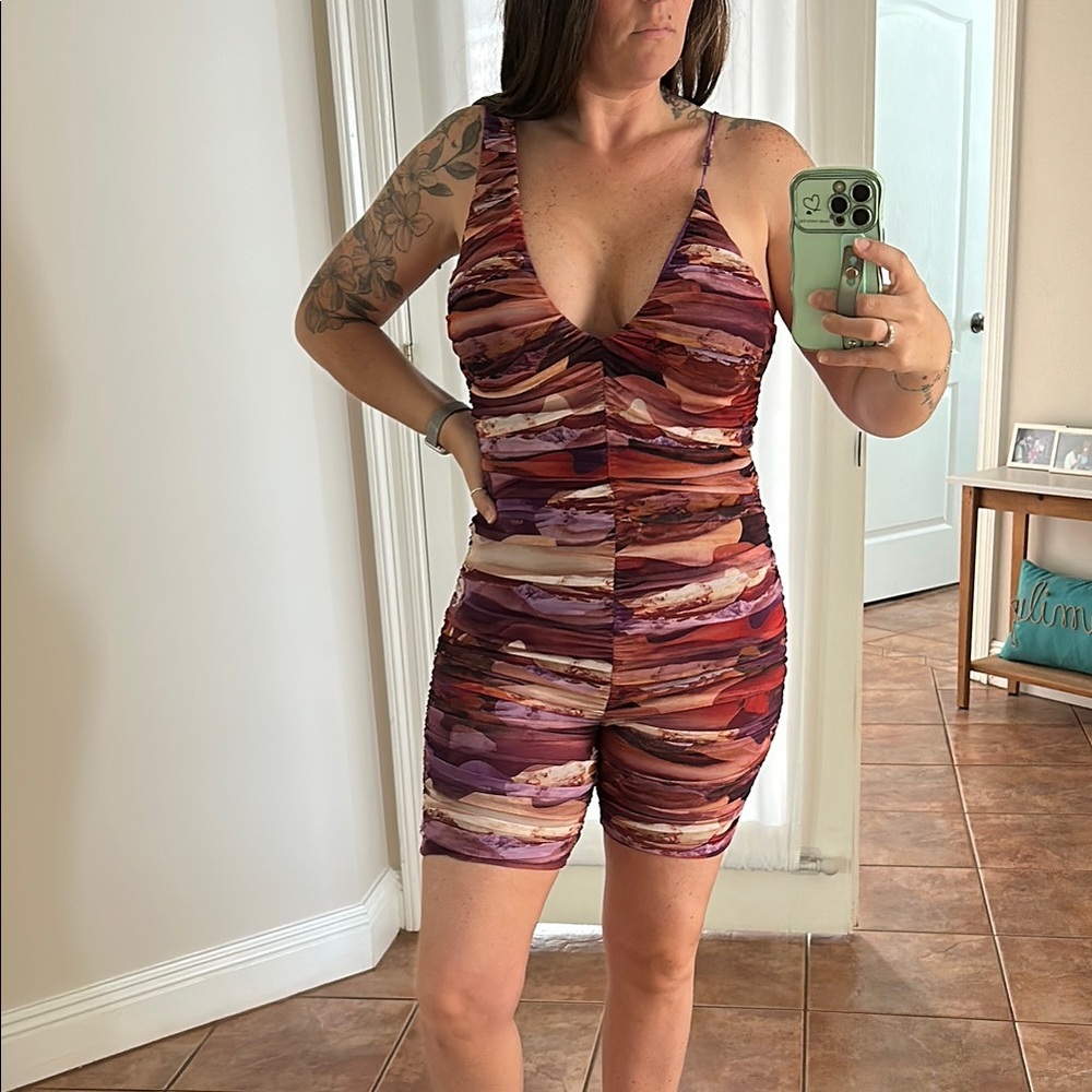 Multicolor Sleeveless Bodycon Romper